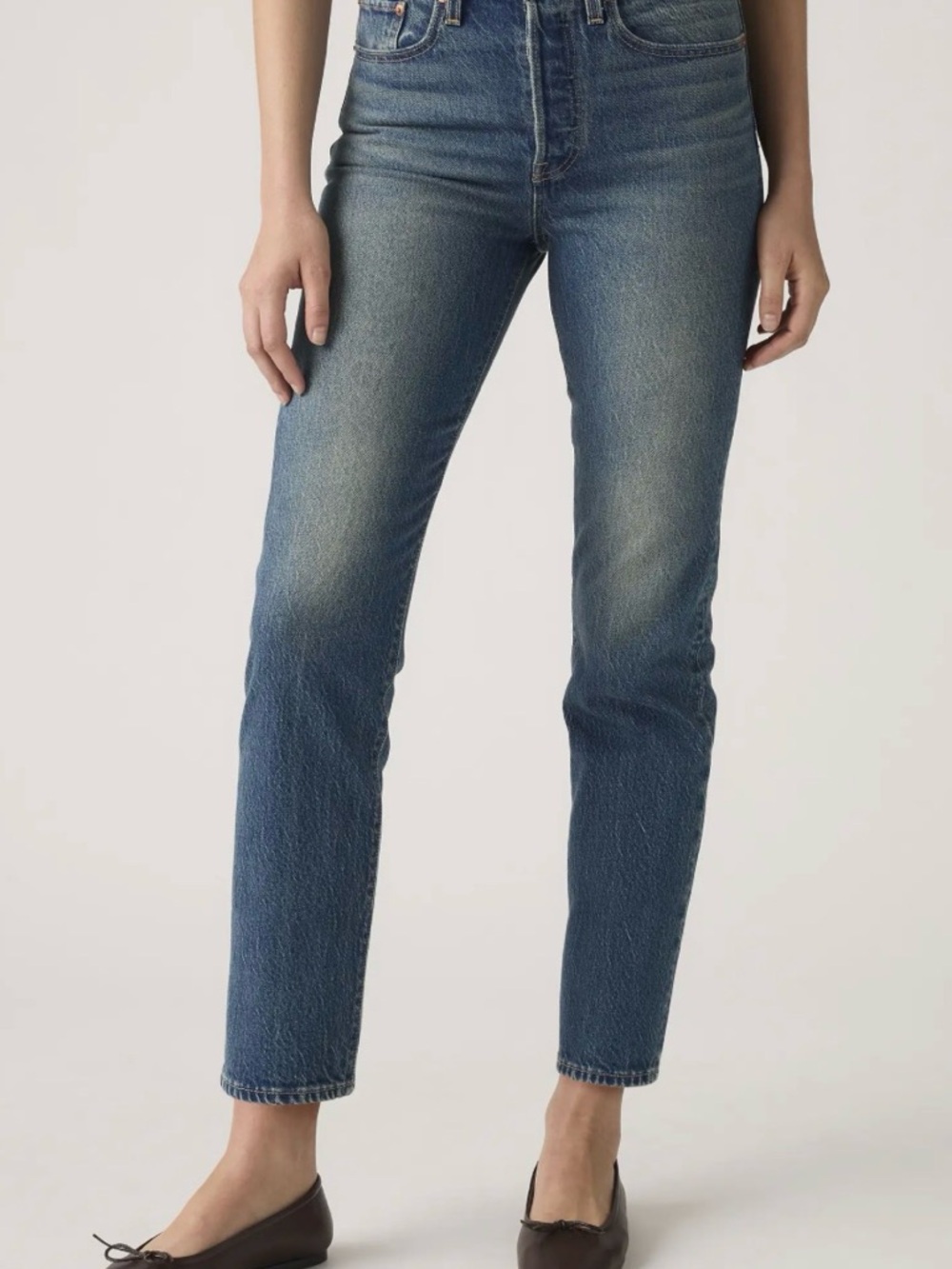 Levi's Vintage-Inspired Mid Wash Straight Leg Jeans
